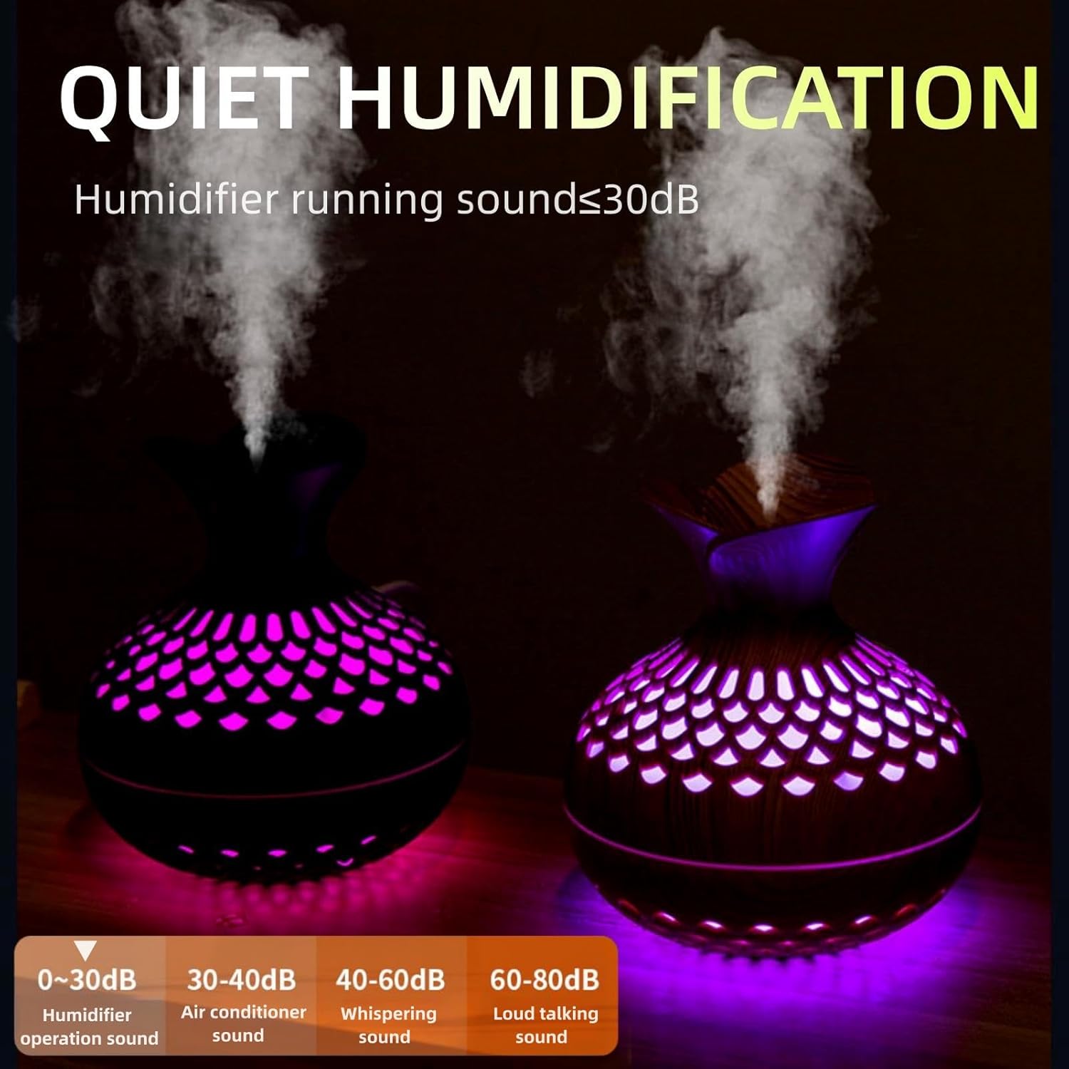 Colorful Cool Mini Humidifier, Flower Shape USB Personal Desktop Humidifier for Car, Office Room, Bedroom,etc. 2 Mist Modes, 7 colors,Super Quiet